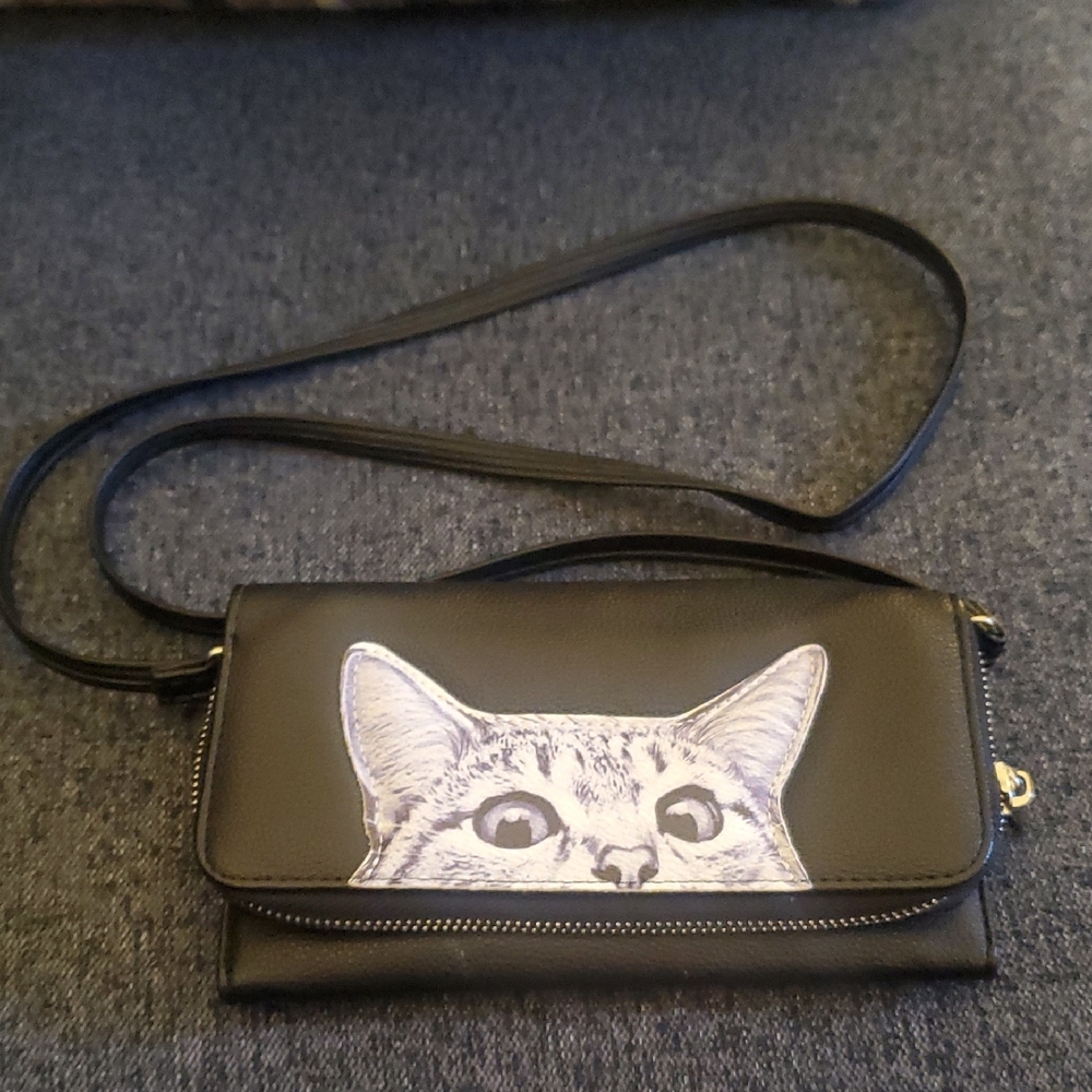 Black Cat Face Crossbody Bag